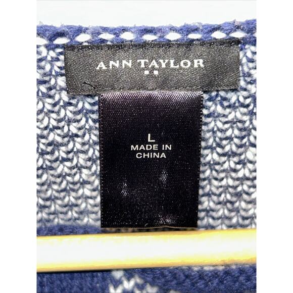 Ann Taylor Blue & White Plaid Open Front Duster Cardigan Wool Lagenlook Luxury - Picture 6 of 12